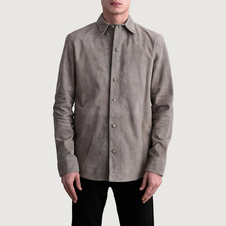 Bravo Bros. Haven Grey Suede Leather Shirt – Premium Everyday Style