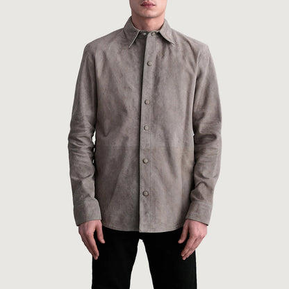 Bravo Bros. Haven Grey Suede Leather Shirt – Premium Everyday Style