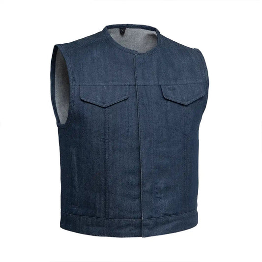 Lowside Men’s Blue Motorcycle Denim Vest