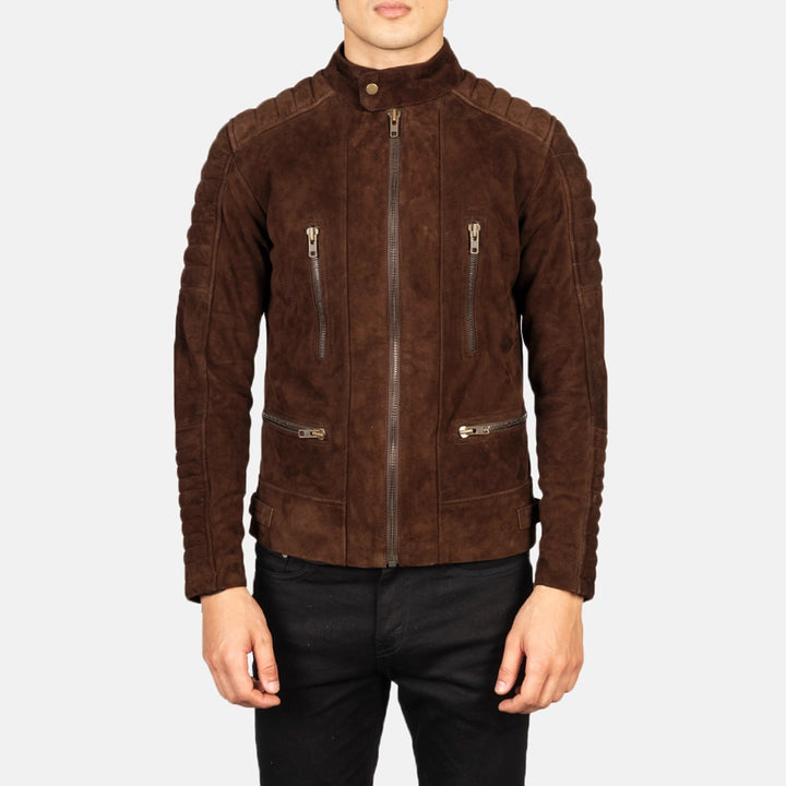 Bravo Bros. Damian Mocha Suede Biker Jacket – Modern Luxury Moto Style