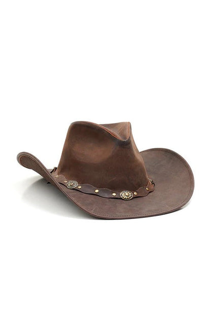 Bravo Bros Rustic Brown Premium Western Leather Cowboy Hat