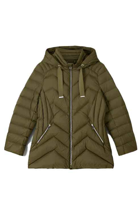 Women’s Khaki Hooded Puffer Jacket – Stylish Warmth by Bravo Bros