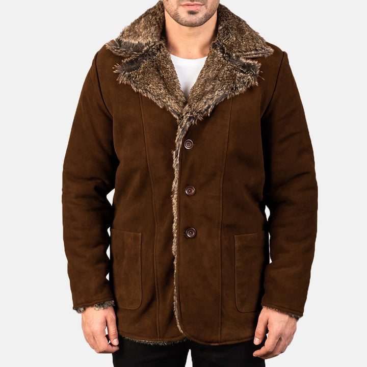 Bravo Bros. Furlong Brown Suede Leather Coat – Timeless Luxury Outerwear