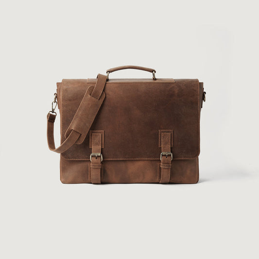 Cristoph Vintage Tan Leather Messenger Bag