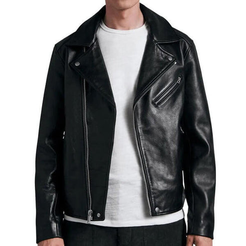 Bravo Bros Men’s Black Leather Biker Motorcycle Jacket