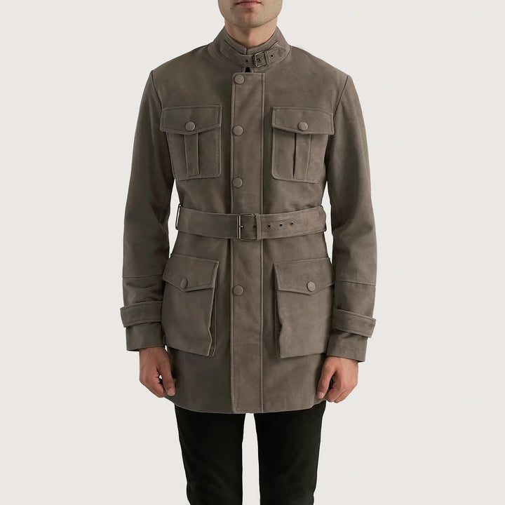 Bravo Bros. Dolf Grey Suede Jacket – Modern Luxury Casual Wear