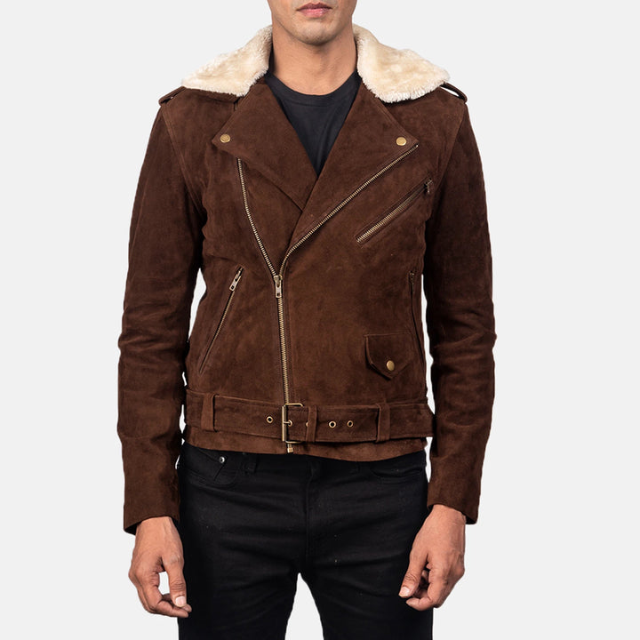 Bravo Bros. Furton Mocha Suede Biker Jacket – Bold Luxury Moto Style