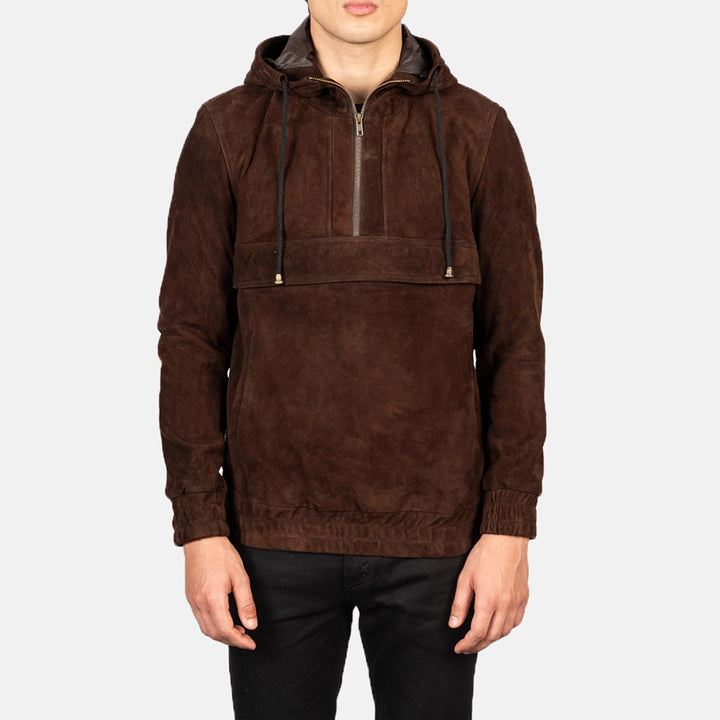 Bravo Bros. Kenton Hooded Mocha Suede Pullover Jacket – Urban Luxury Comfort