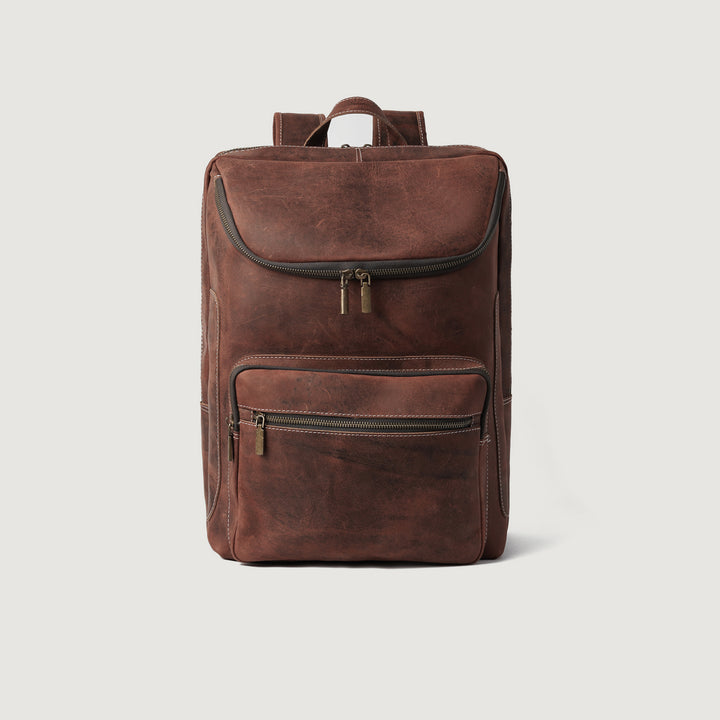 Bedford Vintage Distressed Brown Leather Backpack