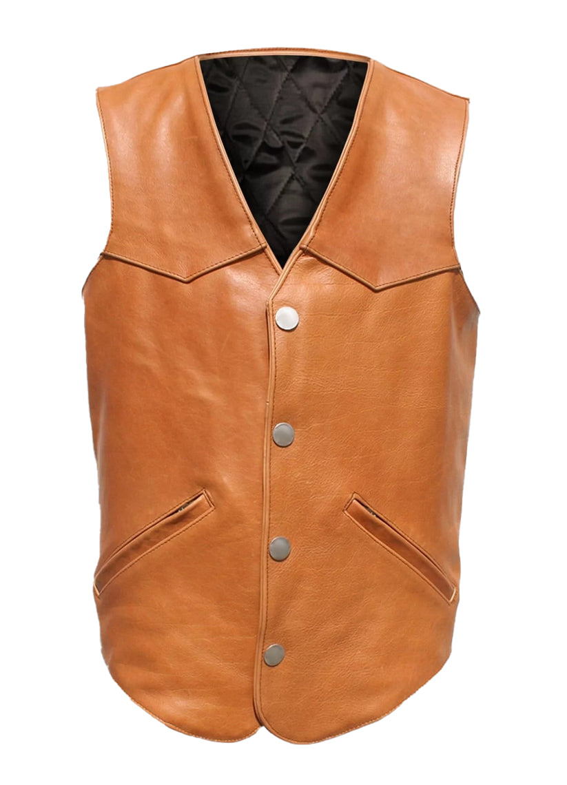 Men’s Camel Brown Leather Vest