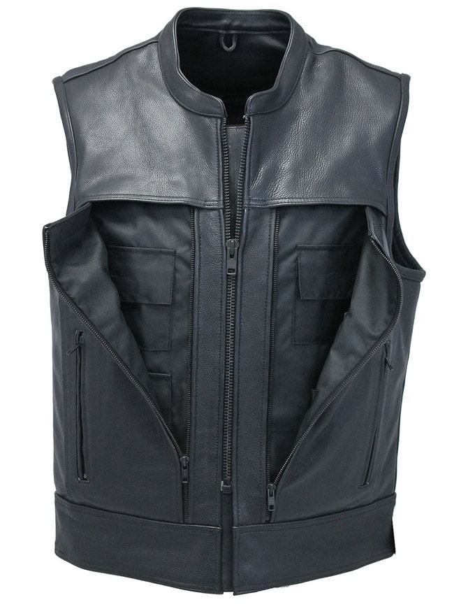 Men’s Black Leather Vest