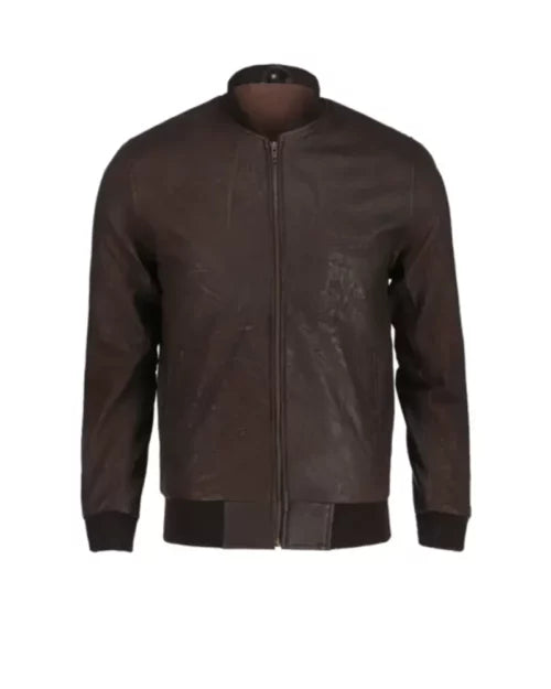 Snuff-Style Real Leather Bomber Jacket