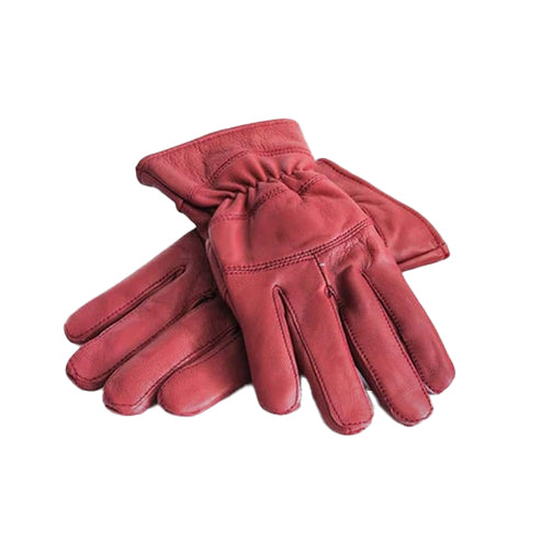 Bravo Bros Men’s Dark Red Stretch Leather Winter Gloves – Warm & Flexible
