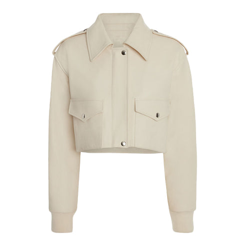 Women’s White RAF Aviator Shearling Leather Bomber Jacket