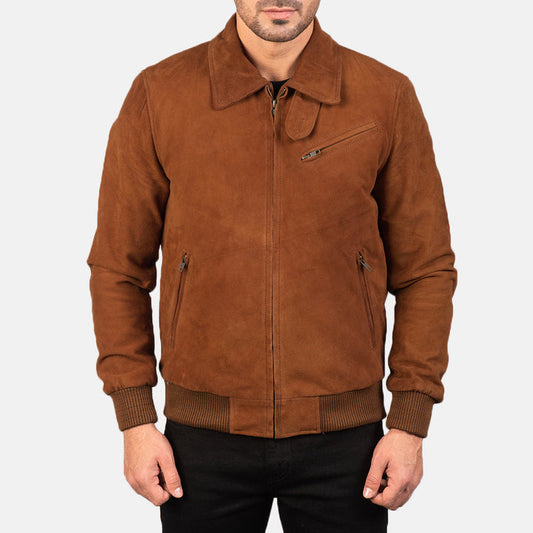 Bravo Bros Tomchi Men’s Tan Suede Leather Jacket – Modern Heritage Edition