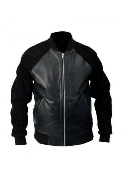 Andrew Garfield Black Leather & Suede Jacket