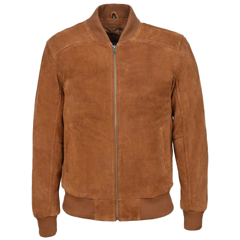 Men’s Tan Suede Classic Biker Jacket – Bold & Timeless Style
