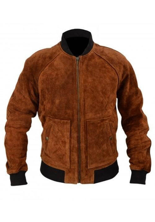 Bradley Cooper Brown Suede Bomber Jacket – Aloha Premiere Edition