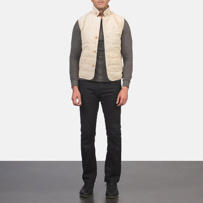 Bravo Bros Tony Men’s Off-White Suede Leather Vest