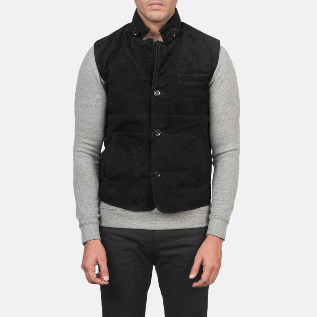 Bravo Bros Tony Men’s Black Suede Leather Vest