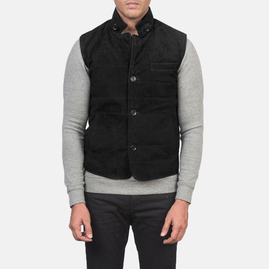 Bravo Bros Tony Men’s Black Suede Leather Vest