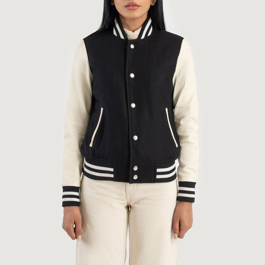 Bravo Bros. Savant Black & White Hybrid Varsity Jacket – Modern Street Luxury