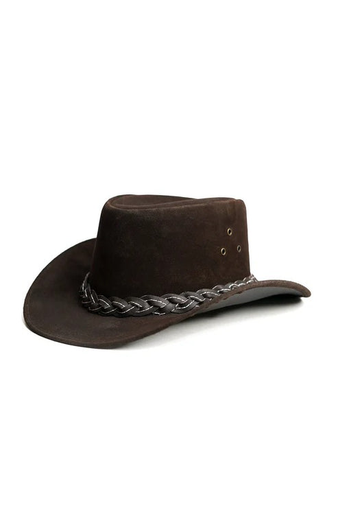 Bravo Bros Brown Suede Genuine Leather Cowboy Hat – Premium Western Style