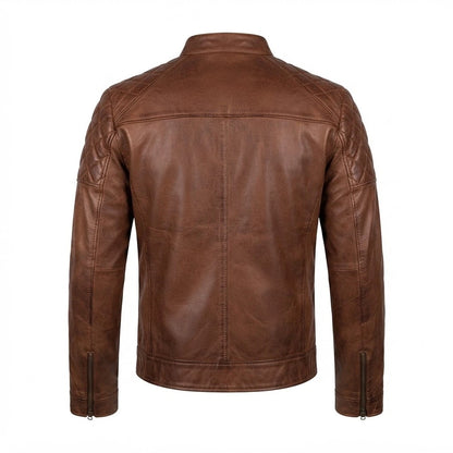 Men’s Chocolate Brown Waxed Leather Jacket