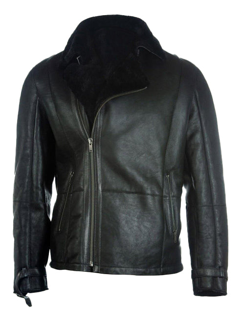 Men’s Black B3 Shearling Bomber Leather Jacket