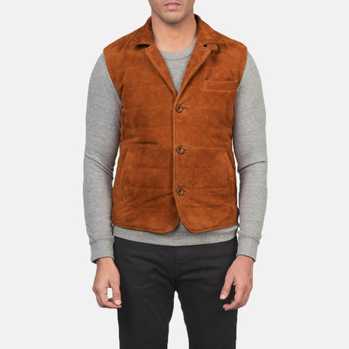 Bravo Bros Tony Men’s Brown Suede Leather Vest