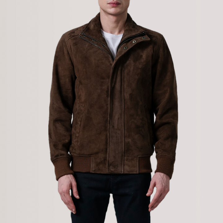 Bravo Bros Lester Men’s Brown Suede Bomber Jacket – Heritage Comfort Edition