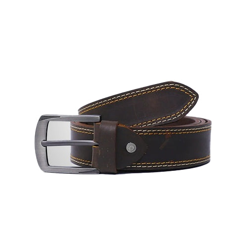Bravo Bros Men’s Dark Brown Handmade Leather Belt – Classic & Durable