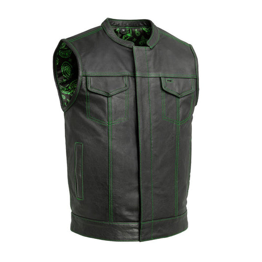 The Cut Men’s Motorcycle Leather Vest – Multi-Color