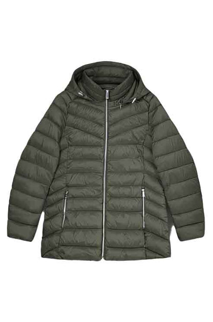 Women’s Khaki Hooded Puffer Jacket – Cozy Winter Style by Bravo Bros