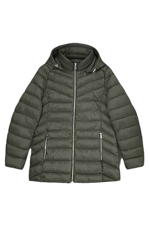 Women’s Khaki Hooded Puffer Jacket – Cozy Winter Style by Bravo Bros