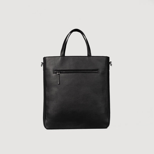 Poet Black Leather Tote Bag – Elegant Everyday Carry