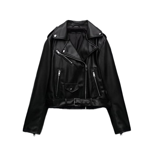 Bravo Bros Women’s Black Sheepskin Leather Motorcycle Biker Jacket