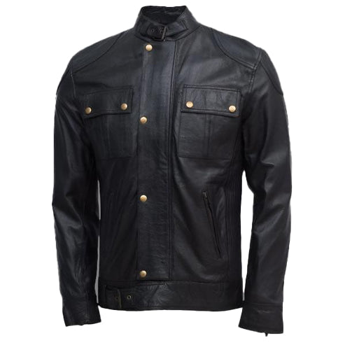 Men’s Lightweight Soft Black Sheepskin Leather Jacket