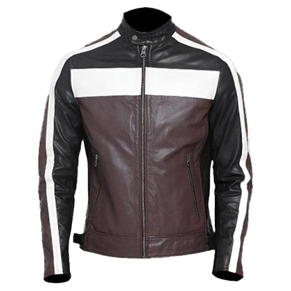 Men’s Multi-Color Goat Leather Biker Jacket