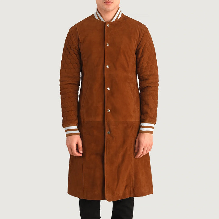 Bravo Bros Wilde Men’s Brown Suede Varsity Coat