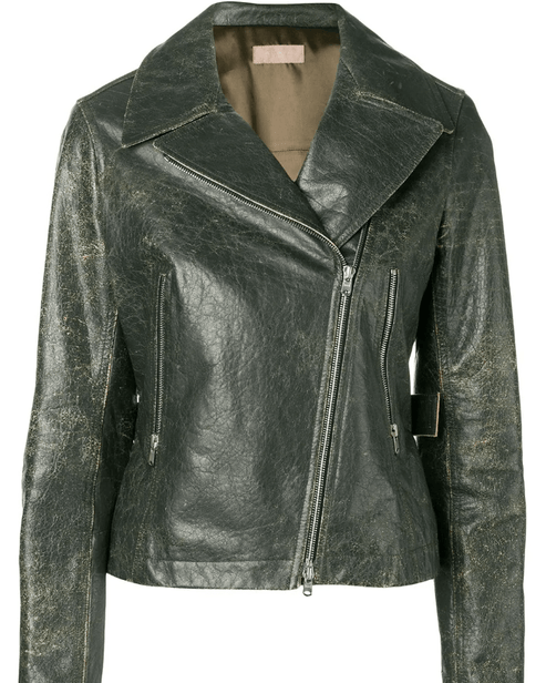 Bravo Bros Women’s Khaki Distressed Vintage Leather Jacket