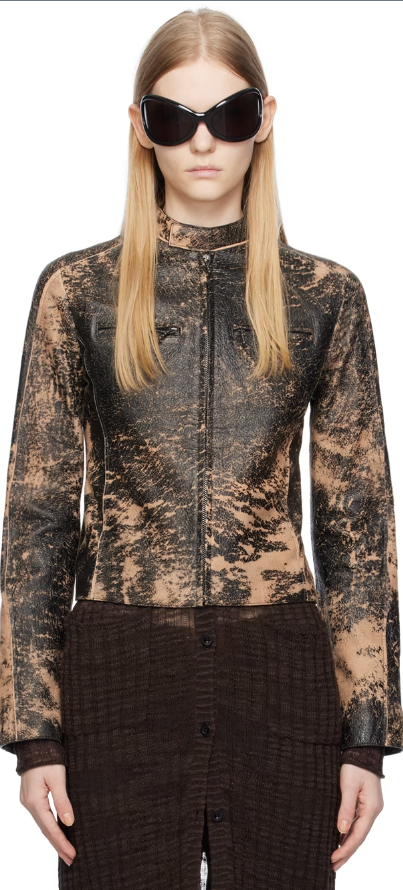 Bravo Bros Women’s Distressed Black Motorcycle Leather Jacket