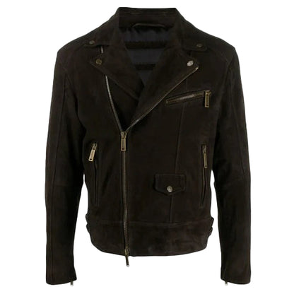 Men’s Black Suede Biker Leather Jacket