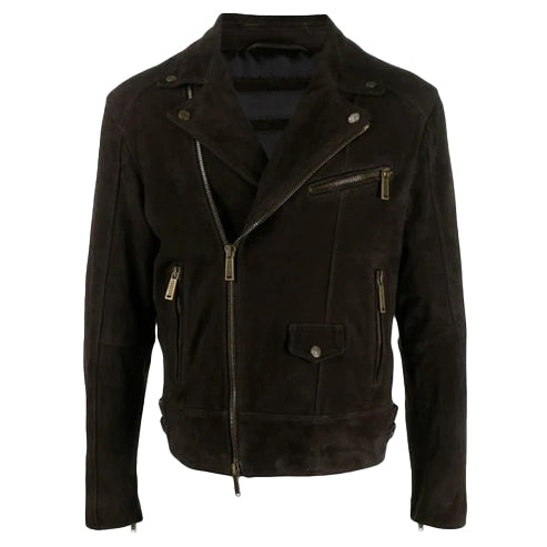 Men’s Black Suede Biker Leather Jacket