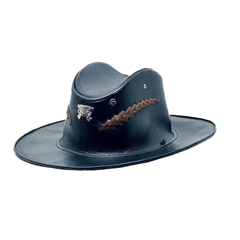 Bravo Bros Men’s Black Western Leather Cowboy Hat – Premium & Durable