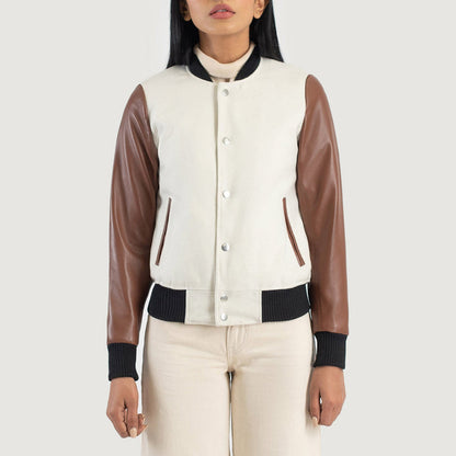 Bravo Bros. Savant White & Brown Hybrid Varsity Jacket – Timeless Street Style