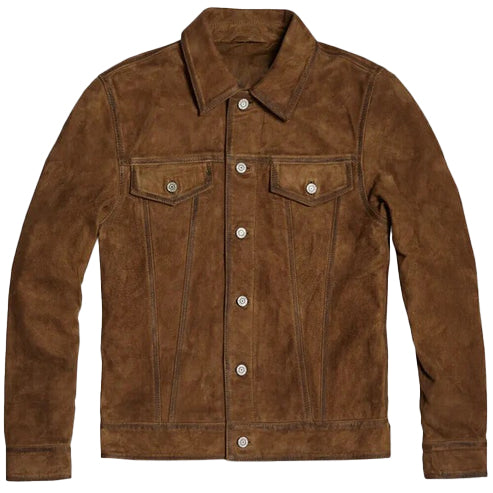 Men’s Brown Suede Leather Rider Jacket – Bold & Stylish