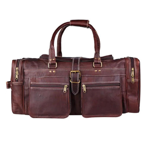 Bravo Bros Voyageur Vintage Leather Duffle Bag – Classic & Timeless Travel Bag