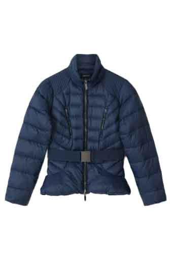 Women’s Navy Blue Belted Puffer Jacket – Chic Winter Style by Bravo Bros