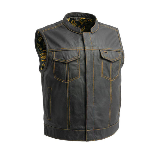 The Club Cut Men’s Motorcycle Leather Vest – Multi-Color Options